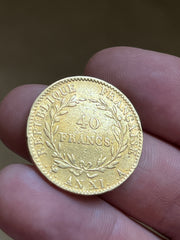 40 Francs Napoleon Bonaparte Consul -An XI A - Nettoyée mais belle!