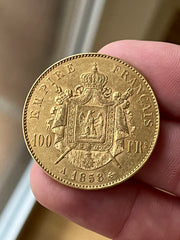 100 Francs Napoléon - 1858 A - Paris  -  Or