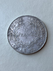 5 Francs Napoleon – Premier consul - AN 12 L pour Bayonne