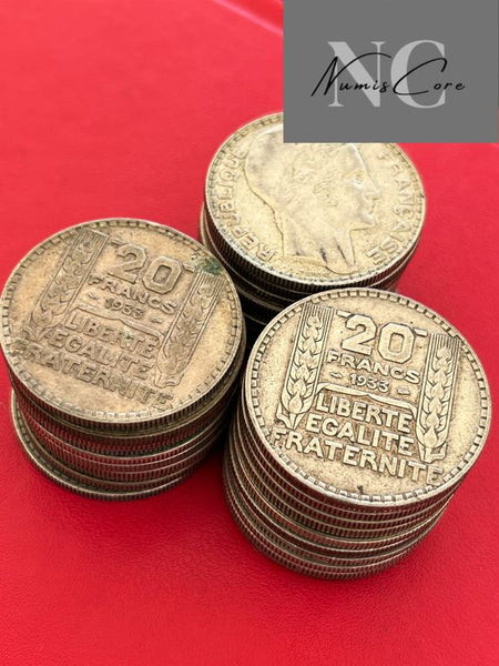 Lot de 30 X 20 Francs Turin - 20g - Argent 680/1000 - années et états divers