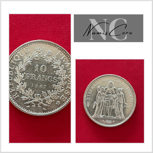 10 Francs Hercule - 1967  -  Avec accent - ARGENT