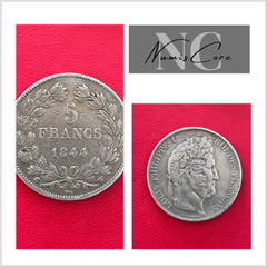 Pièce de 5 Francs en Argent - Ecu Louis-Philippe 1 - 1844 W Lille