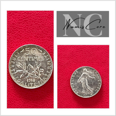 Pièce de 50 Centimes de Franc Semeuse - 1913 - ARGENT