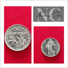 50 Centimes de Franc  Semeuse - 1919  -  ARGENT