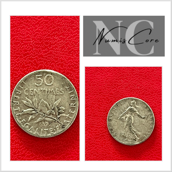 50 Centimes de Franc  Semeuse - 1899  -  ARGENT