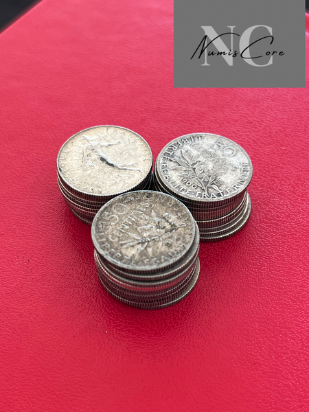 Lot of 30 X 50 Sower Centimes - 2.5g - 835/1000 silver - various years and conditions