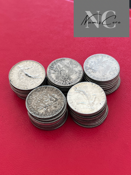 Lot of 50 X 50 Semeuse Centimes - 2.5g - 835/1000 silver - various years and conditions