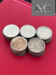Lot de 50 X 1 Franc Semeuse - 5g - Argent 835/1000 - années et états divers - de belles monnaies / piece