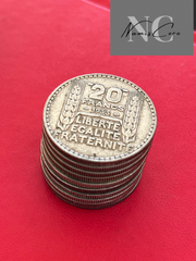 Lot de 10 X 20 Francs Turin - 20g - Argent 680/1000 - années et états divers