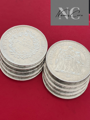 Lot de 10 X 50 Francs Hercule - 30g - Argent 900/1000 - années et états divers