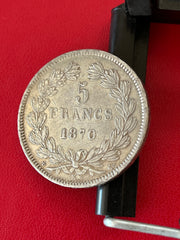 5 Francs Ceres - 1870 K pour Bordeaux - Different ANCRE - pas commune! bel exemplaire!